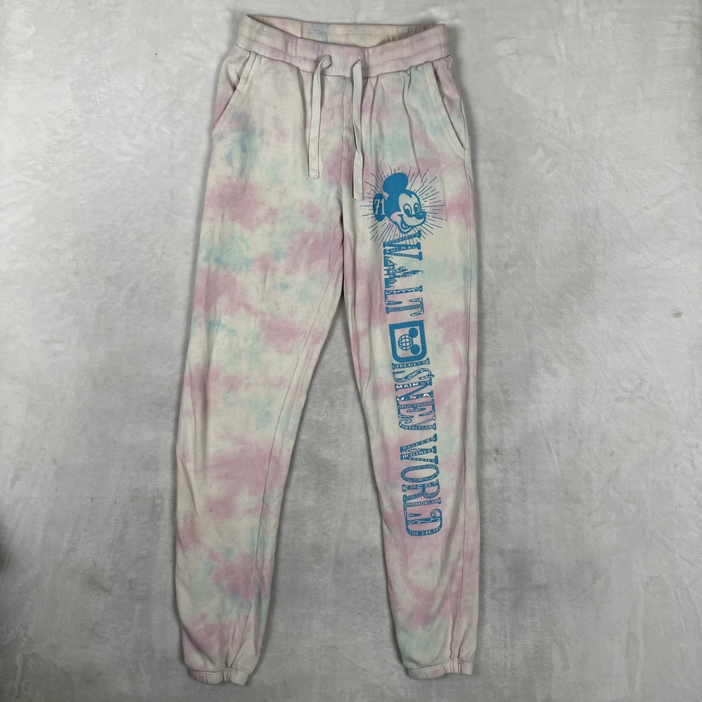 Disney Sweatpants Womens Small Tie Dye Mickey Mouse Walt Disney World Joggers